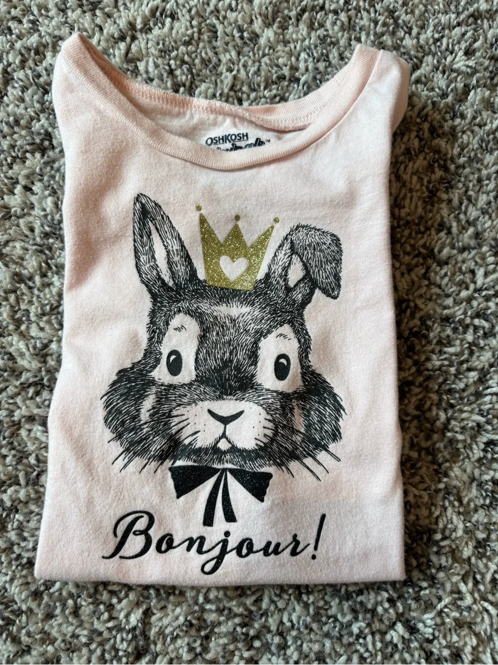 OshKosh B'gosh Light Pink Bunny Crown Tee